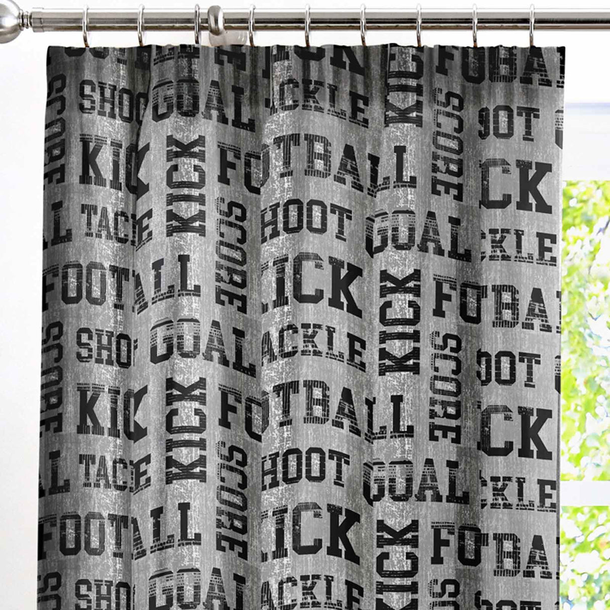 Football Kids Tape Top Curtains