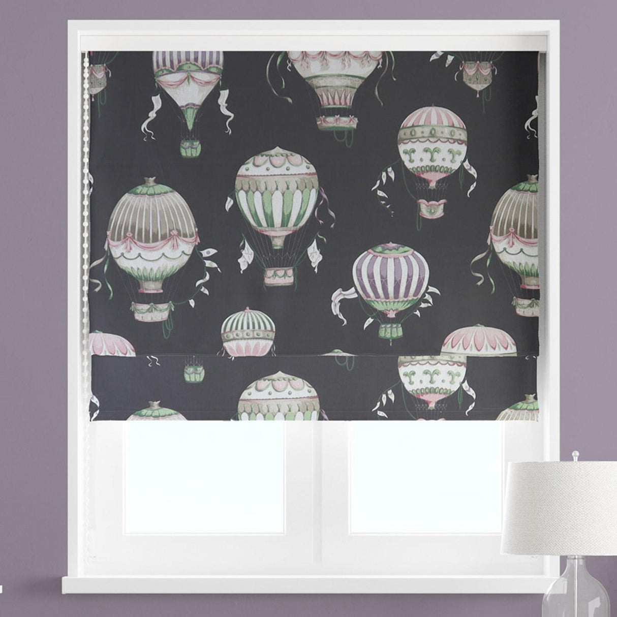 Balloons Ebony Made To Measure Roman Blind