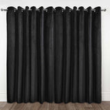 Thermal Blackout Eyelet Curtains Embossed Velvet Woven Black