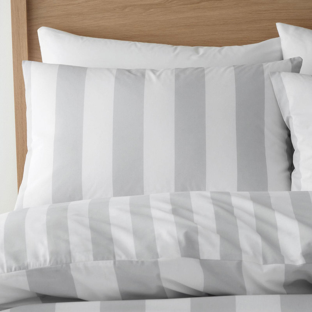 Cove Stripe Duvet Cover Set Silver