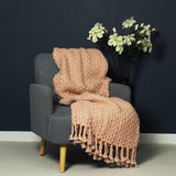 Jocelyn Blush Chunky Knit Throw