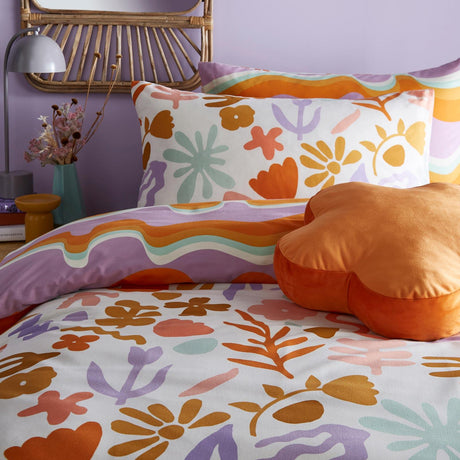 Amelie Abstract Floral Reversible Duvet Cover Set