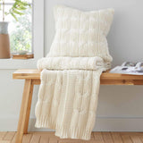 Chunky Marl Knit Cushion Cream