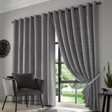 Keswick Eyelet Curtains Pewter 90" x 72"