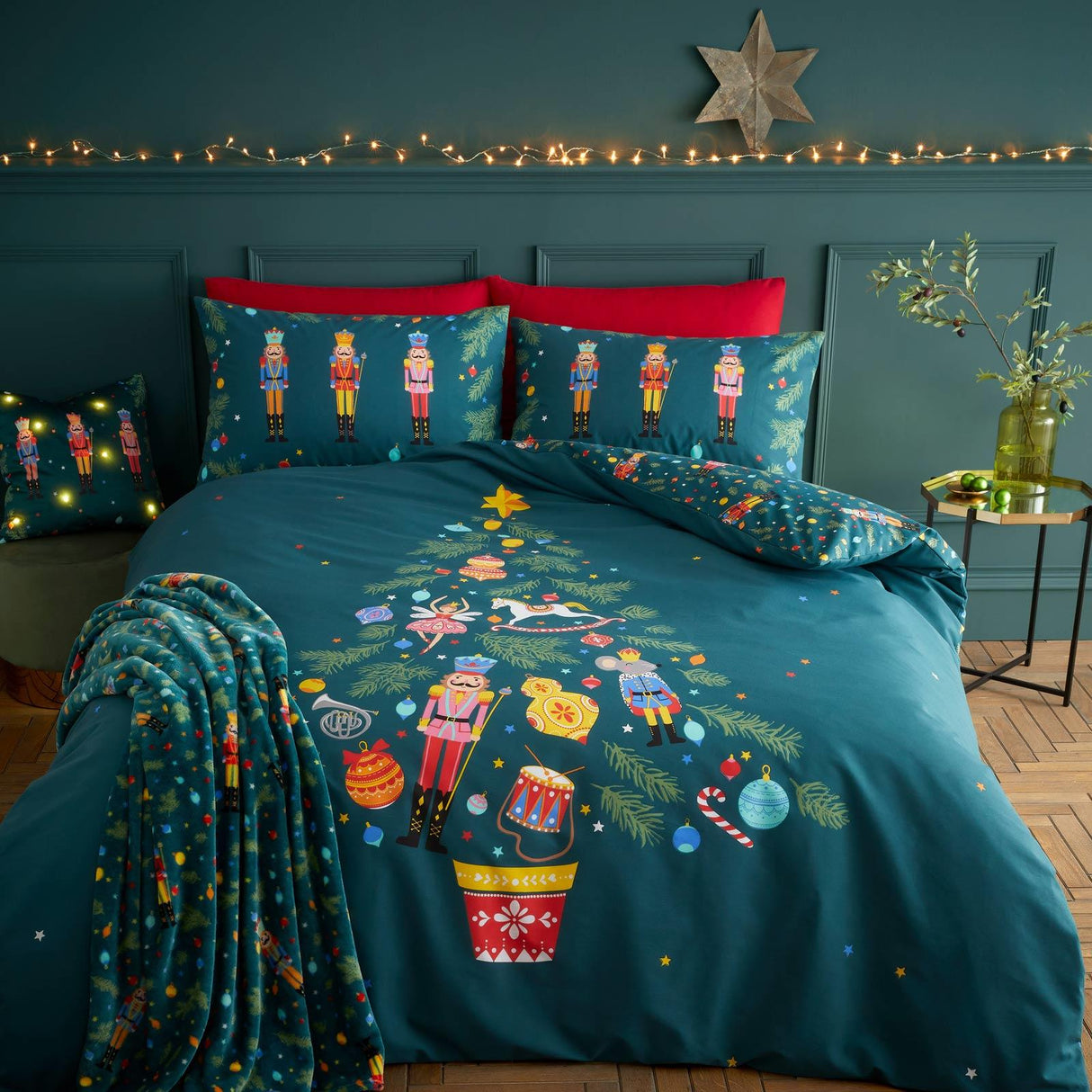 Christmas Nutcracker Green Duvet Cover Set