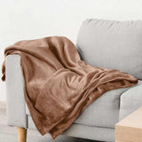 Snug Flannel Fleece Blanket Super Soft Throw in Mink