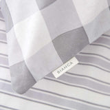 Check and Stripe Duvet Cover Set Grey