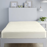 Brushed Bedding Flannelette Fitted Sheet Cream