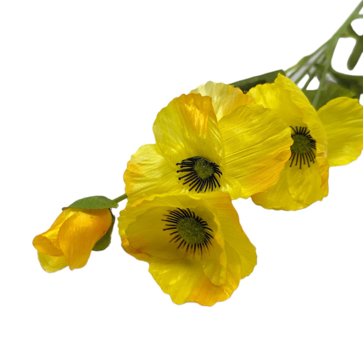 Artificial Poppy Stem Yellow