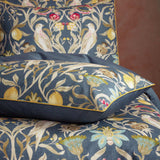 Songbird Traditional Floral Navy Piped Pillowcase Pair