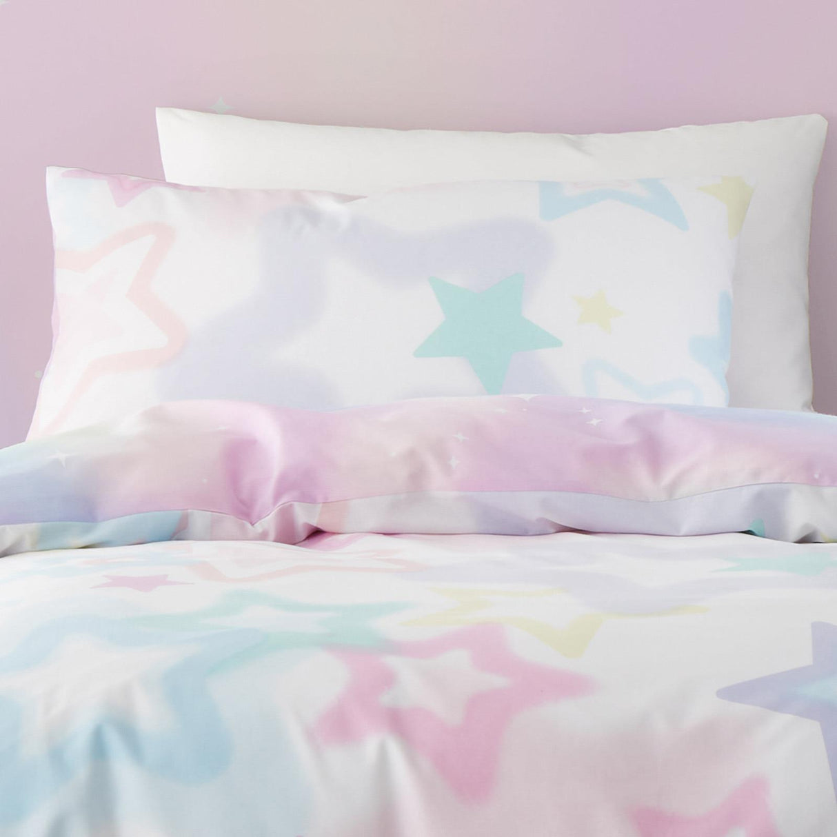 Ombre Stars Duvet Cover Set White