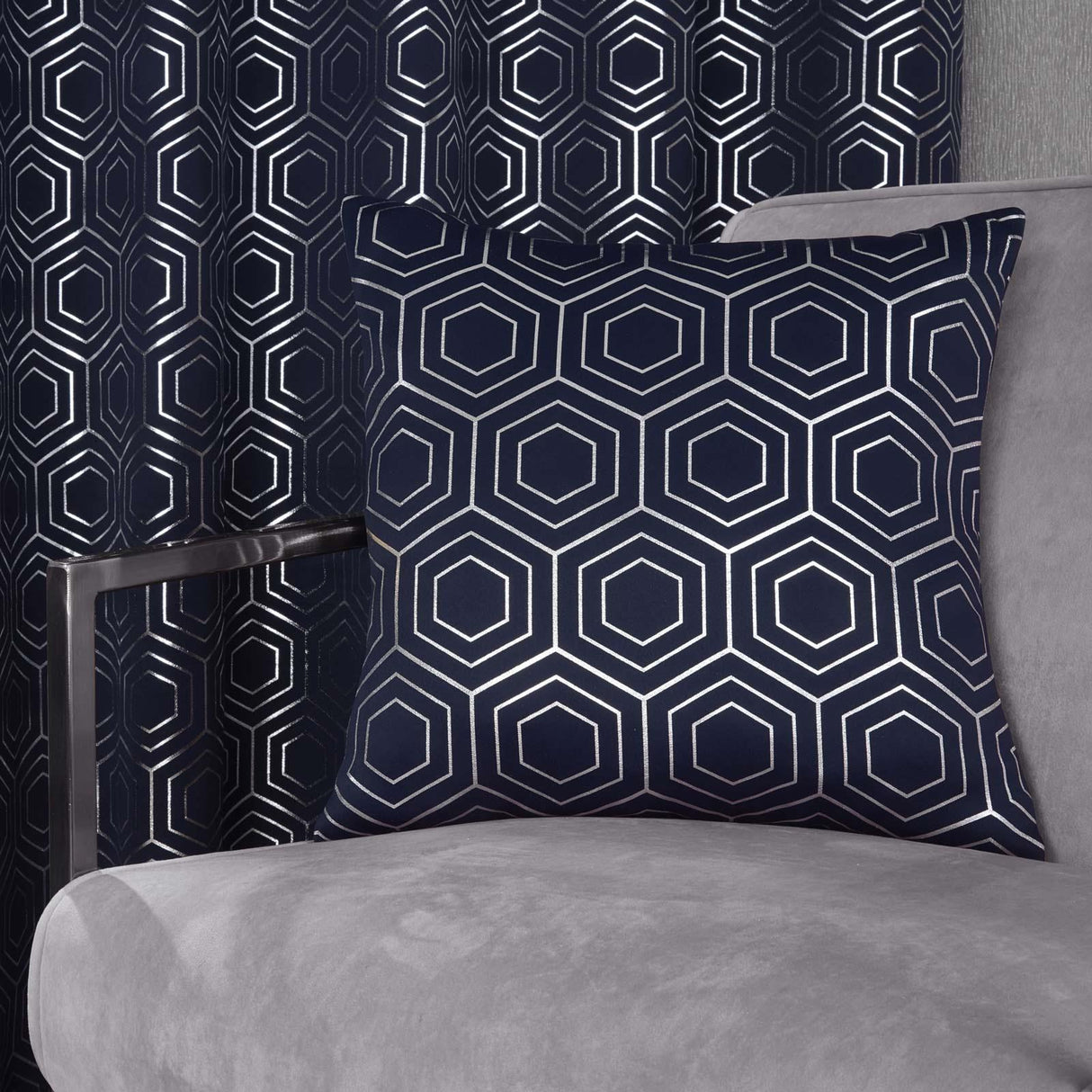 Hartford Geometric Cushion Cover Navy