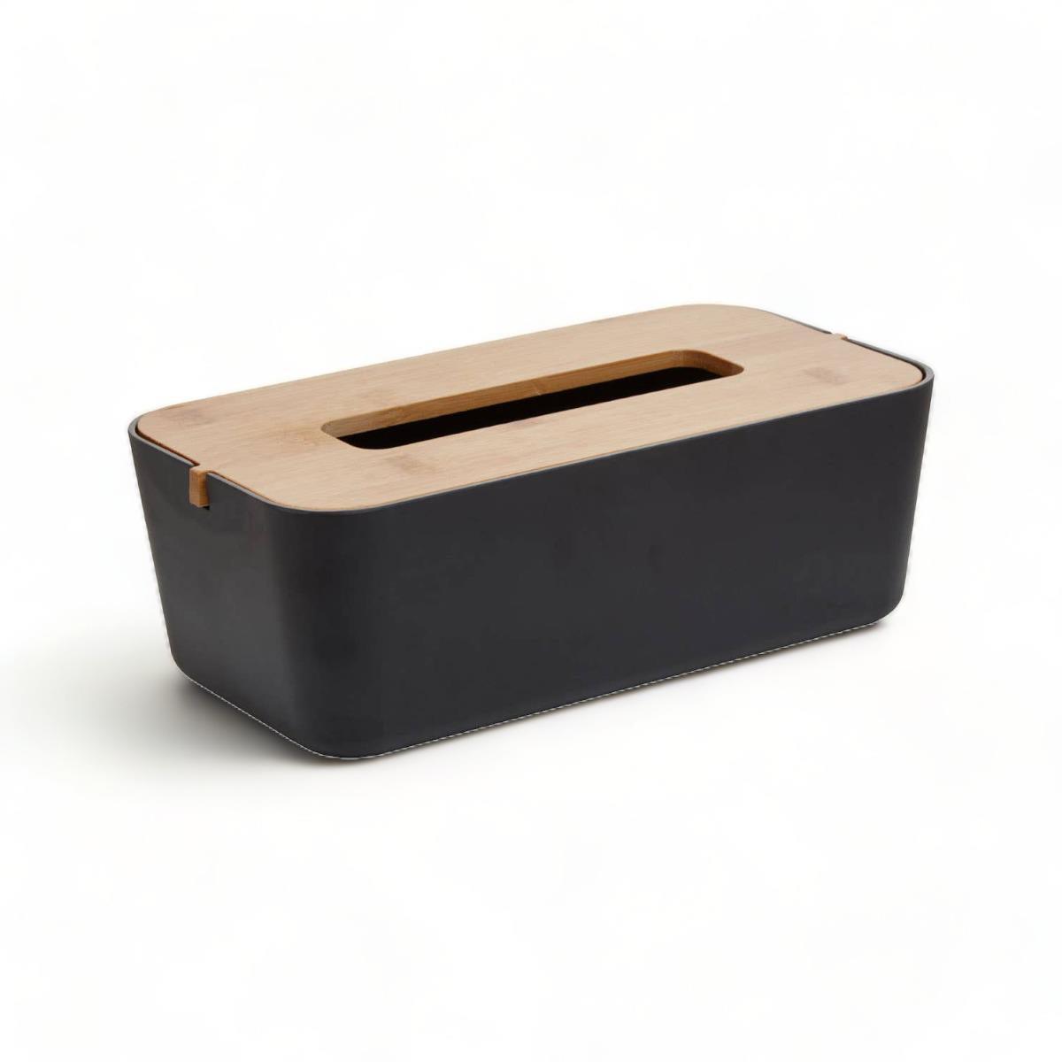 Black Bamboo Tissue Box Cover