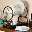 Black Enamel 2 Tier Dish Drainer