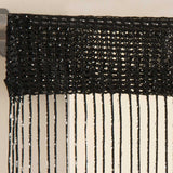 Glam String Door Curtain Panel Black Door Curtain Tyrone Textiles   