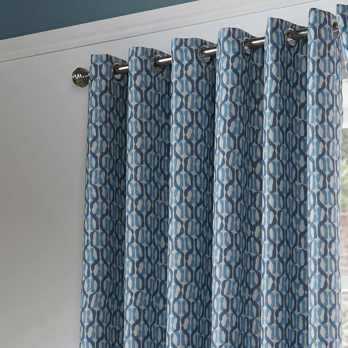 Cambourne Thermal Eyelet Curtains Blue Eyelet Curtains Alan Symonds   