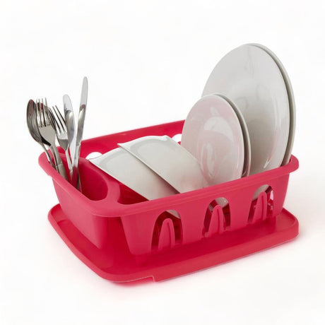 Brights Hot Pink Plastic Dish Rack