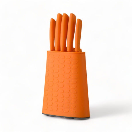 Brights Orange 5 Piece Knife Block Set