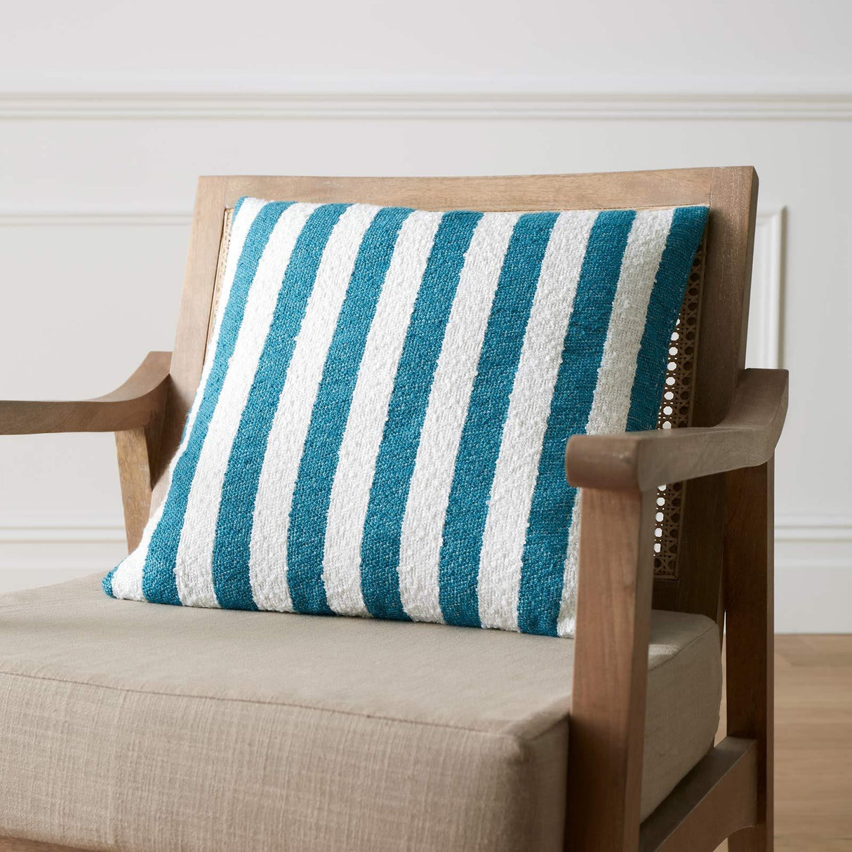 Boucle Stripe Cushion Teal