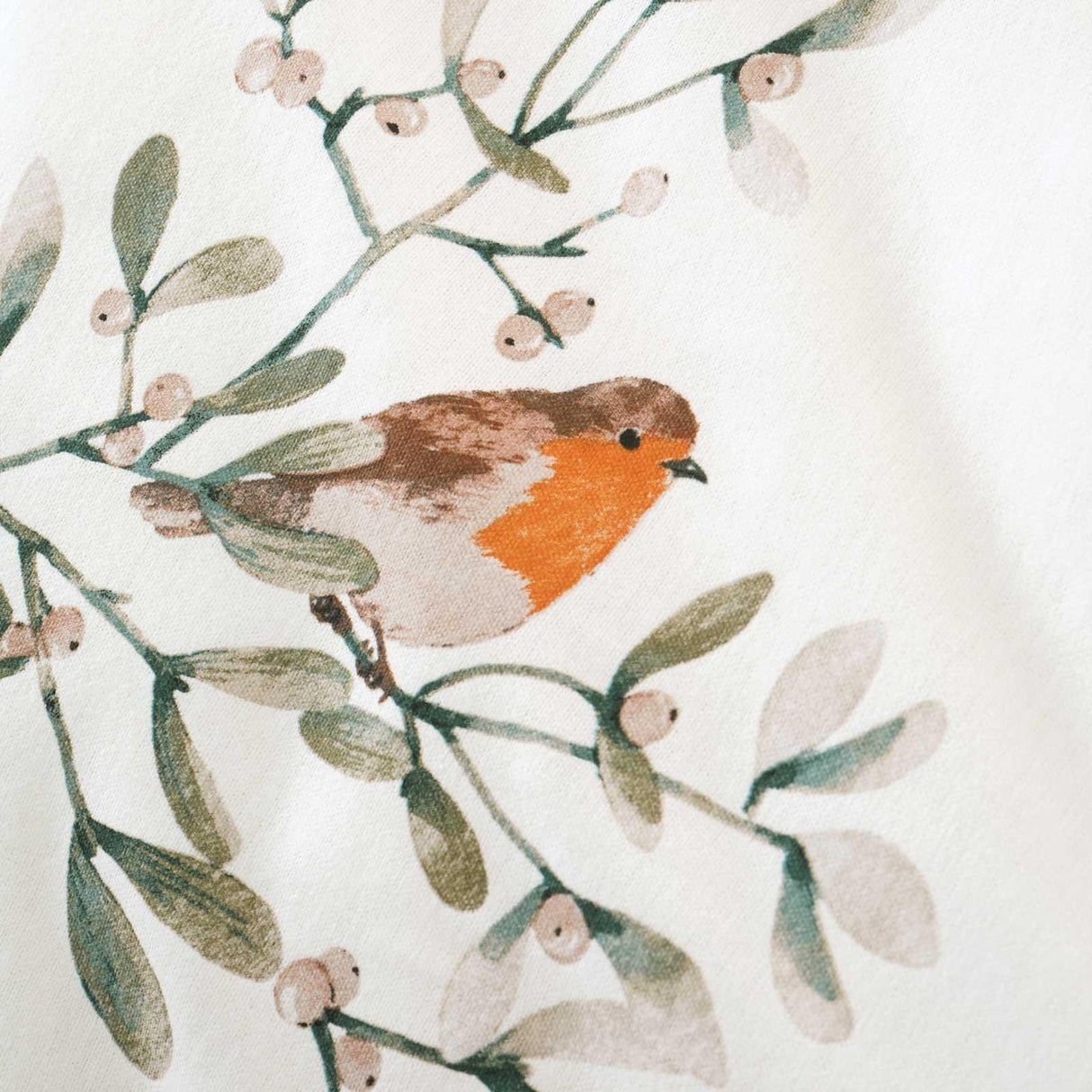 Brushed Mistletoe Robins Duvet Cover Set