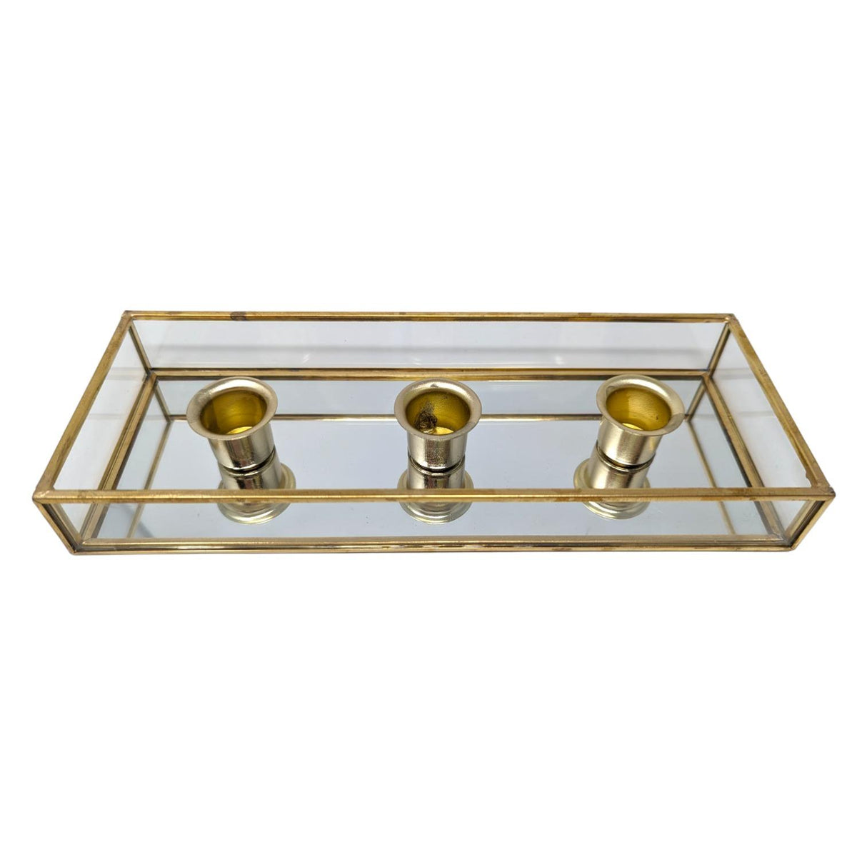 Gold Mirror Taper Candle Holder