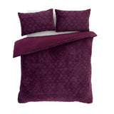 Cosy Diamond Duvet Cover Set Plum