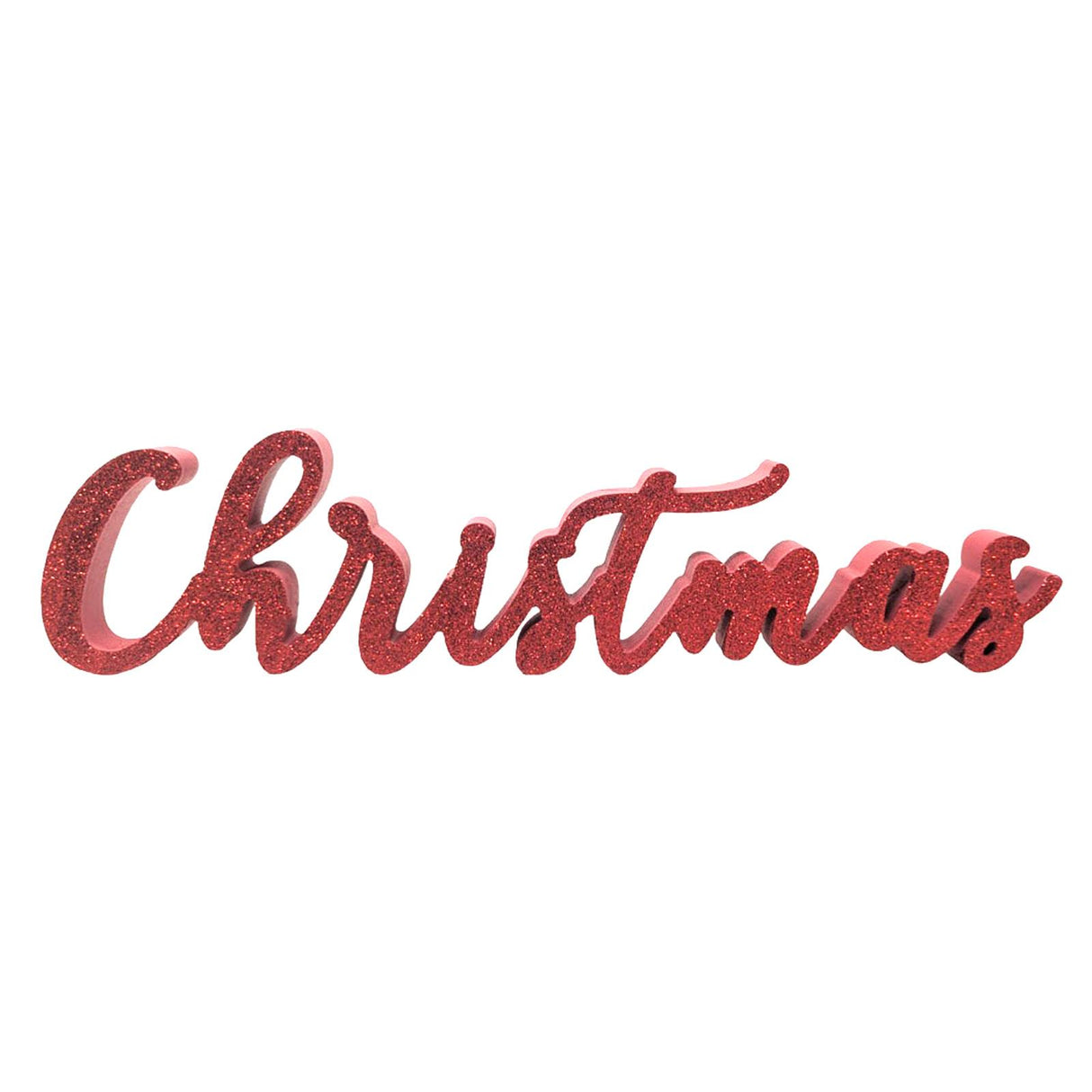 Red Glitter Christmas Sign