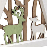 Wooden Reindeer & Tree Decoration