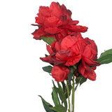 Artificial Peony Flower Stem Red