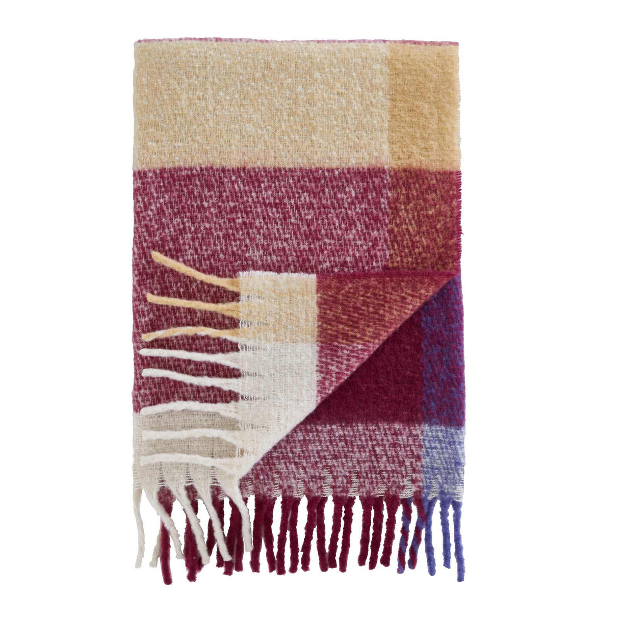 Faux Mohair Check Throw