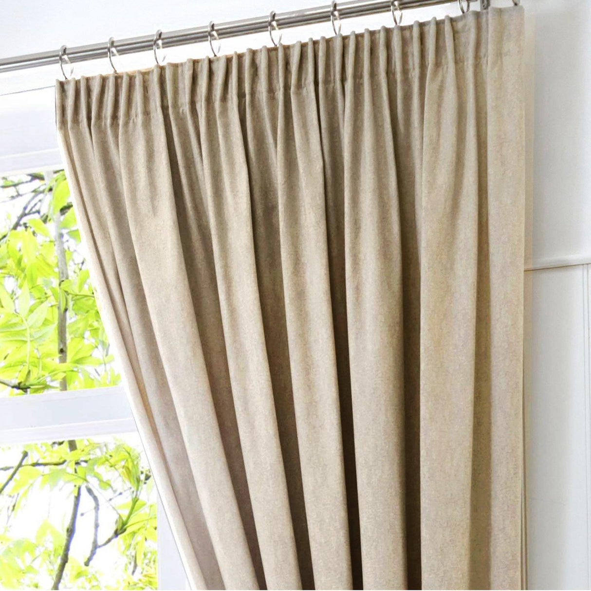 Dijon Blackout Tape Top Curtains Natural