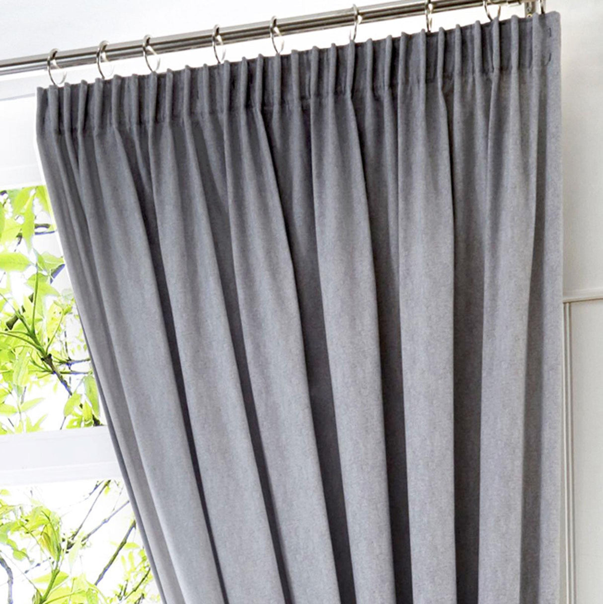 Dijon Blackout Tape Top Curtains Silver