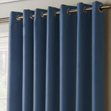 100% Blackout Eyelet Curtains Blue