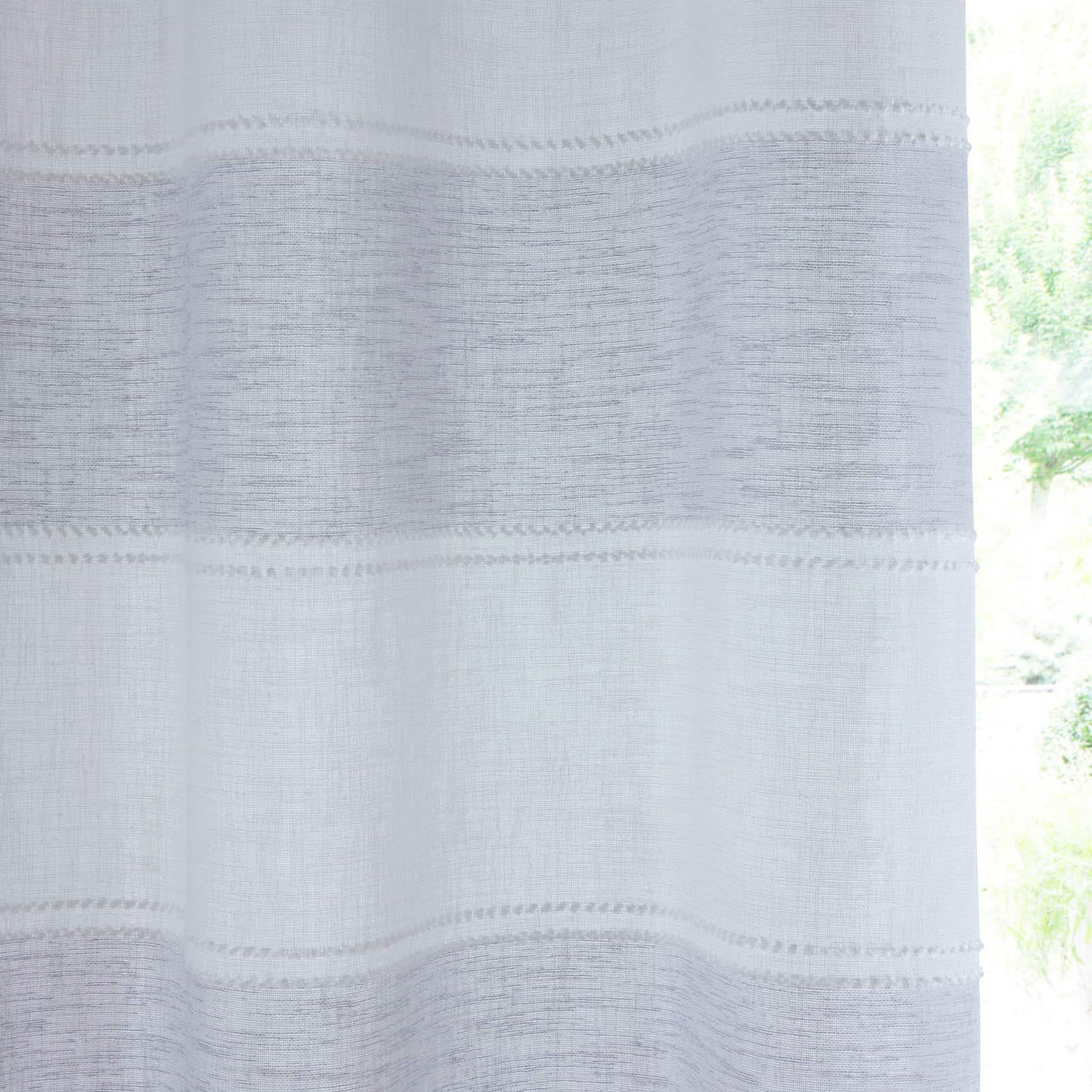 Santorini Eyelet Voile Curtain Panel Grey