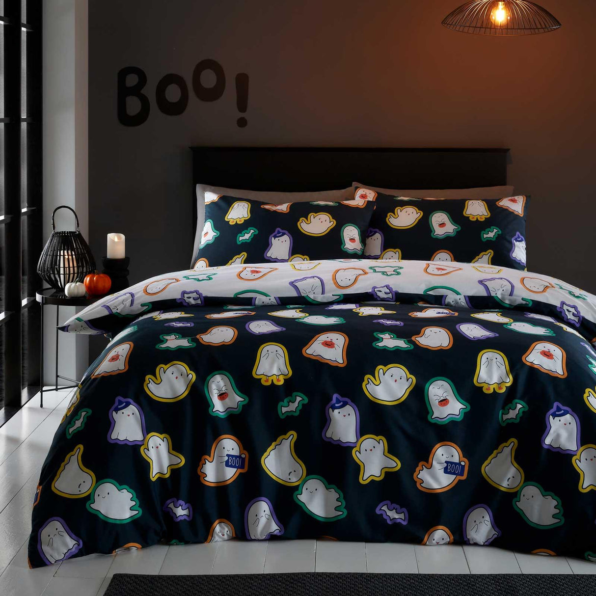 Halloween Ghosts Reversible Duvet Cover Set