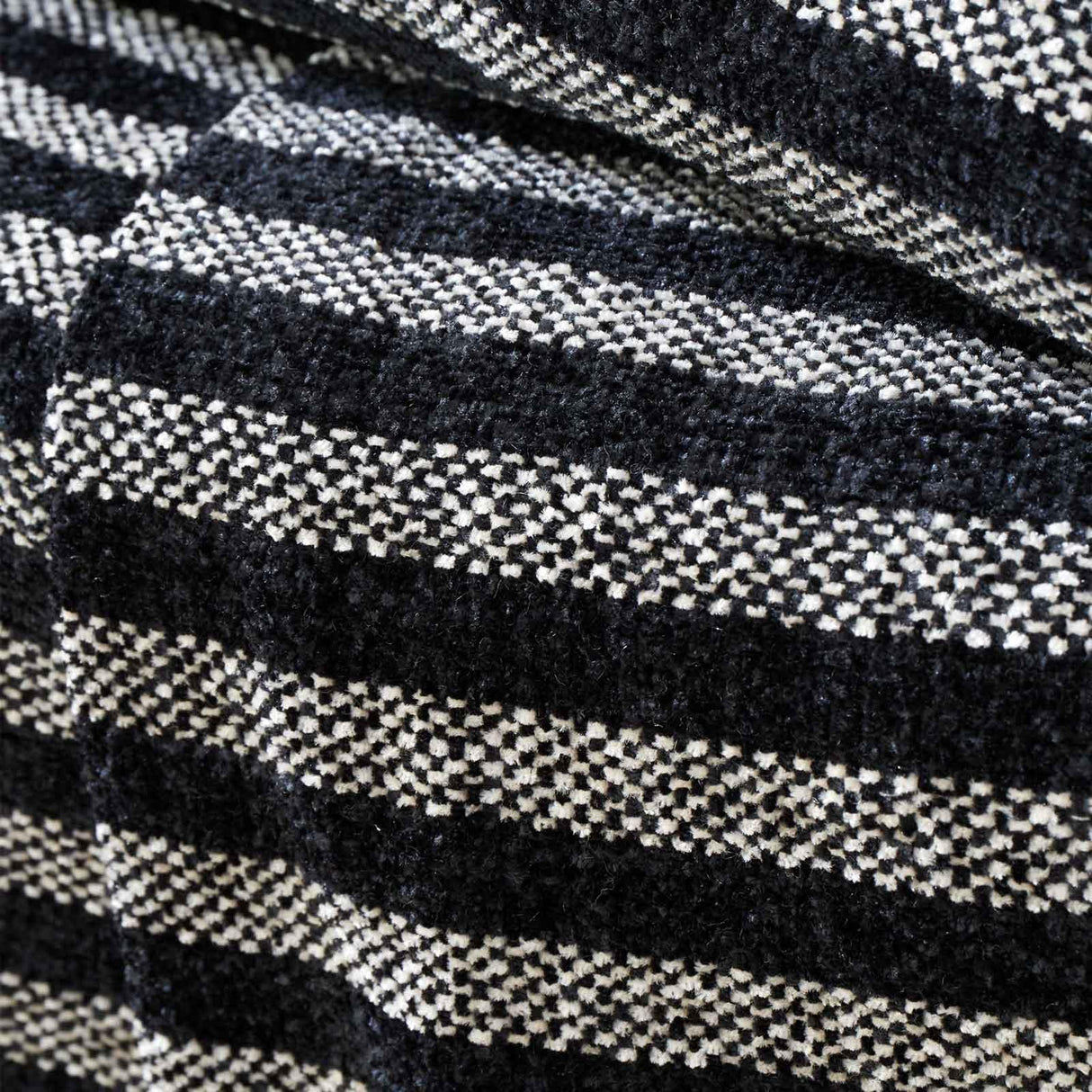 Stripe Chenille Throw Black