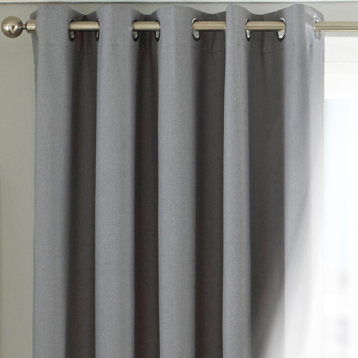 Twilight Blackout Eyelet Curtains Silver 90" x 72"