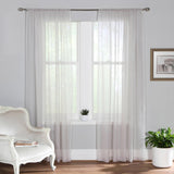 Plain Dyed Voile Curtain Panel Pair Grey