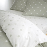 Brushed Polka Dot Fitted Sheet Green