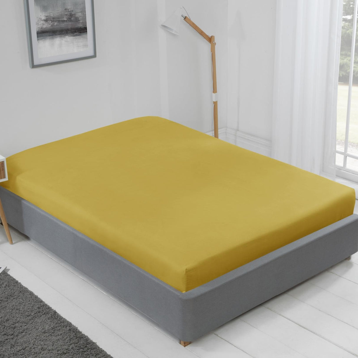 Lyla Microfibre Ochre Fitted Sheet