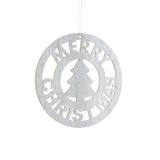 Silver Laser Cut Merry Christmas Disc