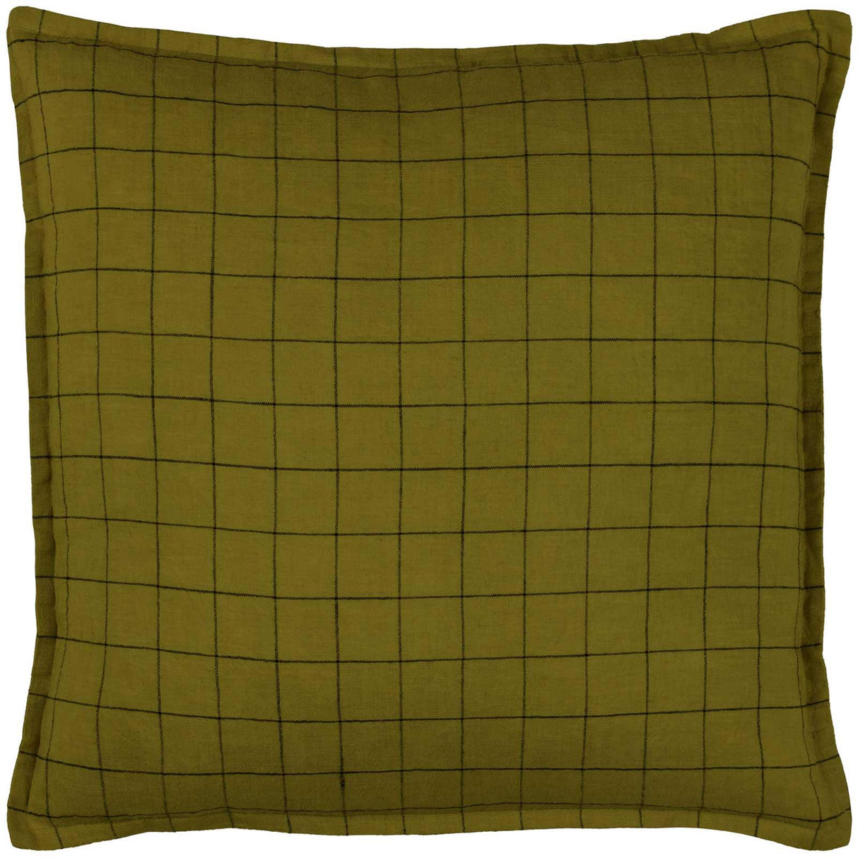 Linen Grid Check Cushion Cover