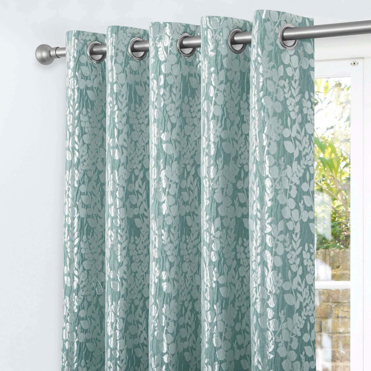 Mia Super Thermal Eyelet Curtains Teal