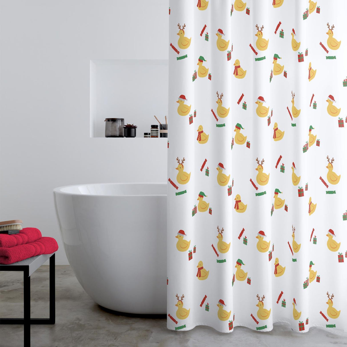 Christmas Quacker Shower Curtain