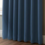 100% Blackout Eyelet Curtains Blue