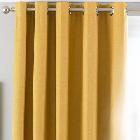 Twilight Blackout Eyelet Curtains Ochre 90" x 90"