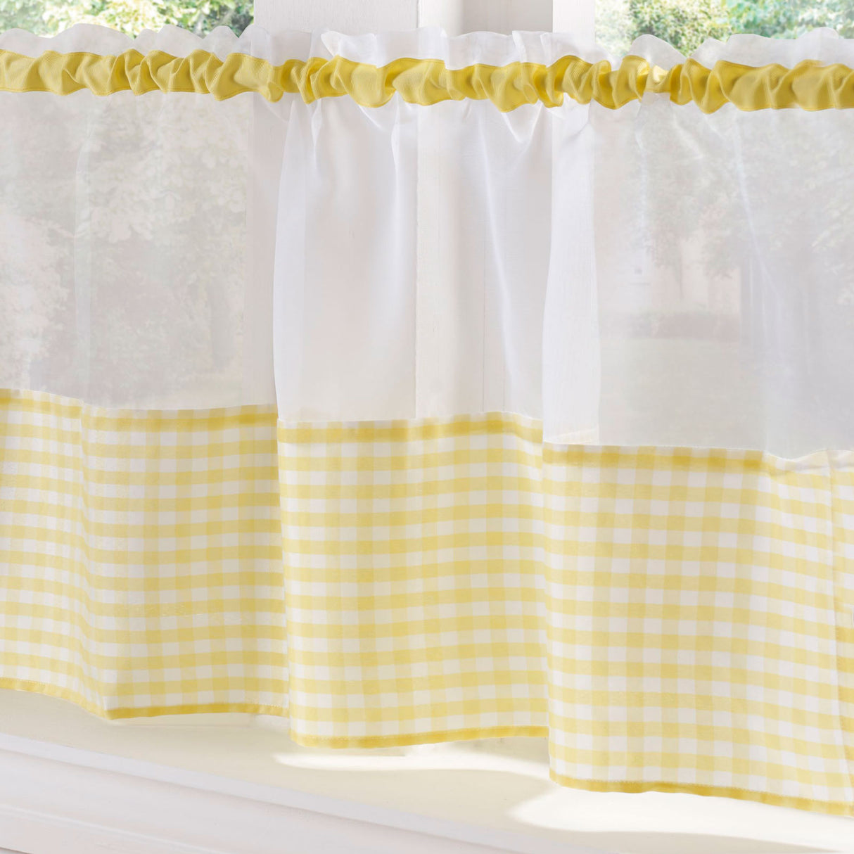 Gingham Café Panel Yellow