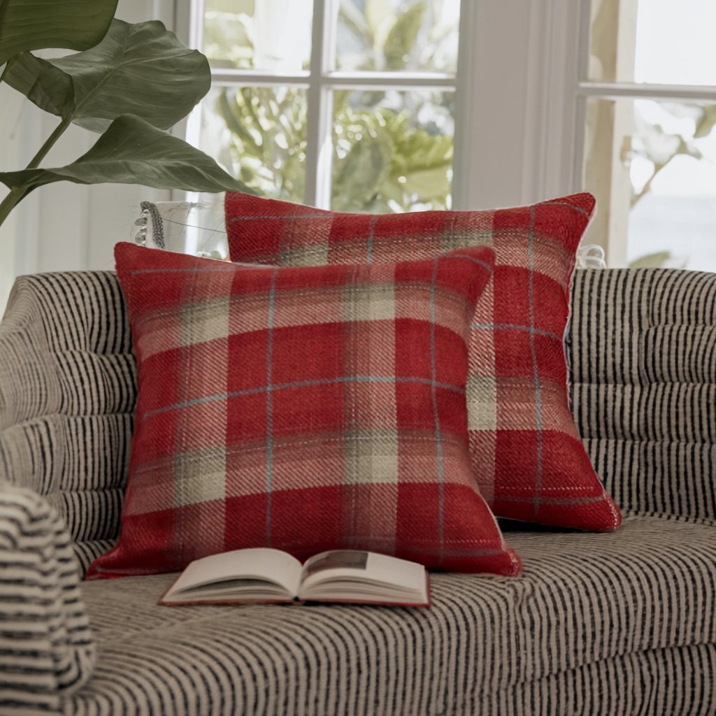 Carnoustie Cushion Cover Red Pack of 2