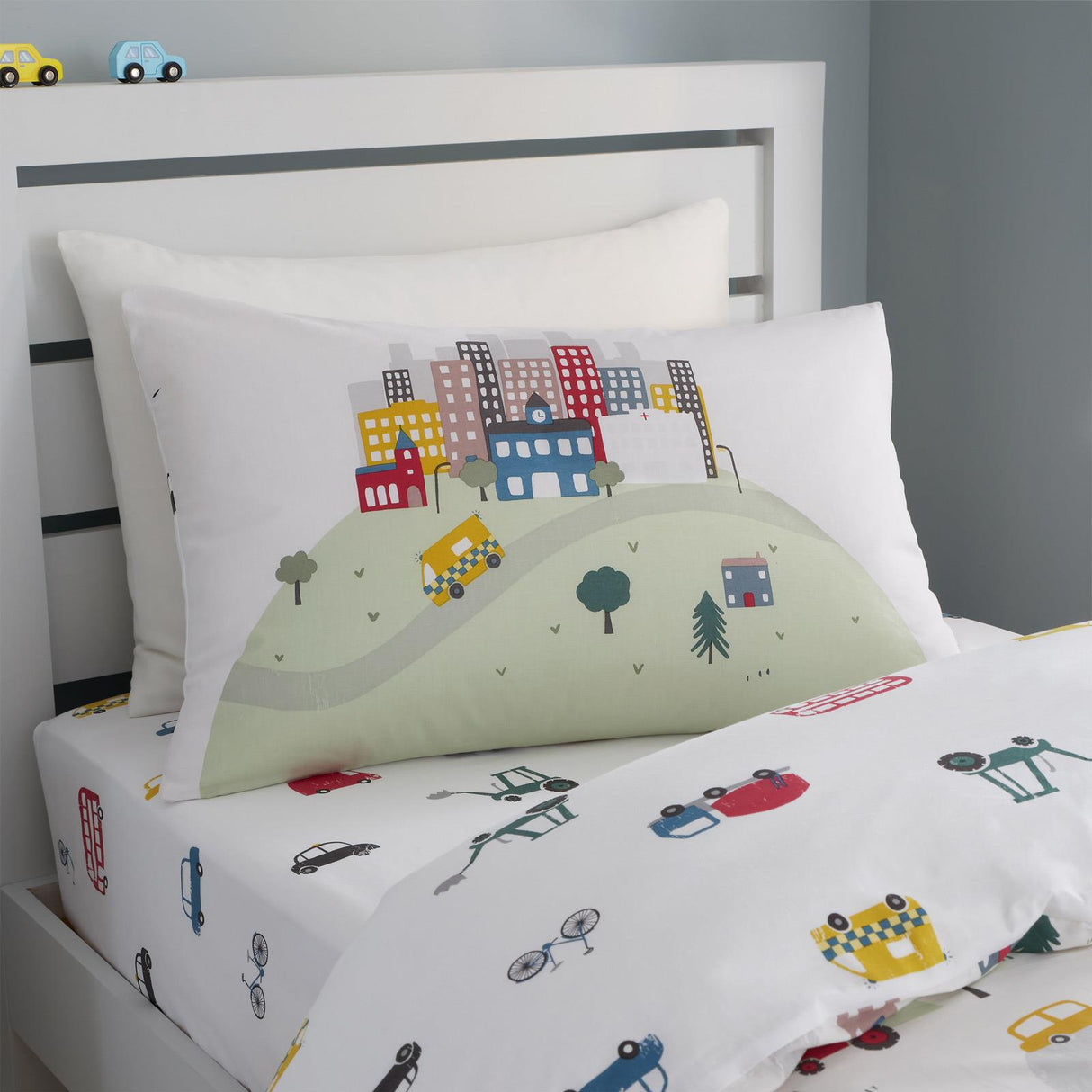 Transport 100% Cotton Reversible Duvet Cover Set