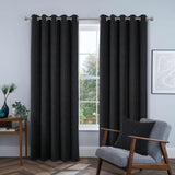 Rossi Blackout Eyelet Curtains Charcoal